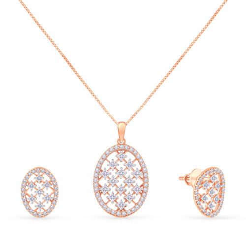 Mine Diamond Studded Casual Gold Pendant Set PSMBPD10105