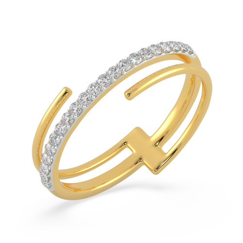Mine Diamond Studded Casual Gold Ring MBRG00760