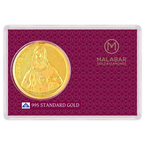 Malabar Gold Designer Coin 995 Purity Jesus MGJE995D
