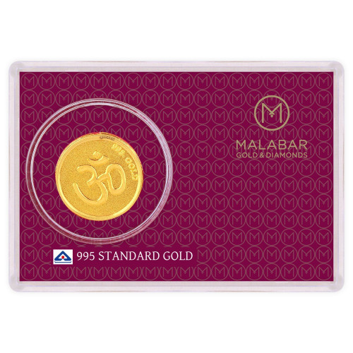 Malabar Gold Designer Coin 995 Purity Om MGOM995B