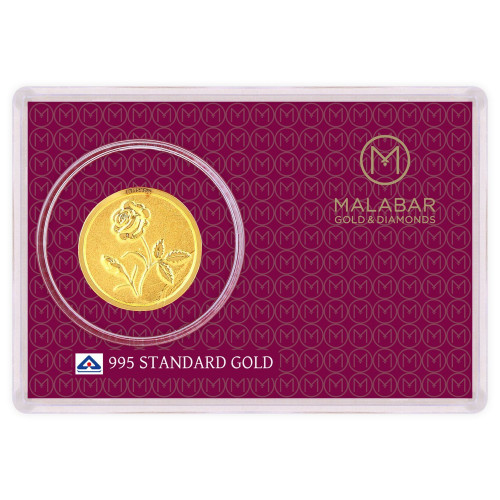 Malabar Gold Designer Coin 995 Purity Rose MGRS995A