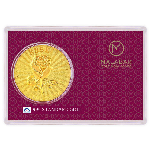 Malabar Gold Designer Coin 995 Purity Rose MGRS995D