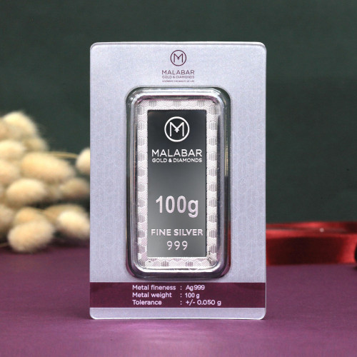 999 Purity 100 Grams Denomination Silver Bar MSBM999P0100G
