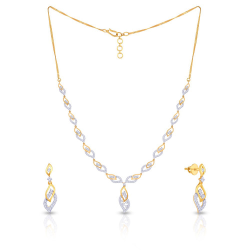 Mine Diamond Studded Close to Neck Gold Necklace Set NE65132013
