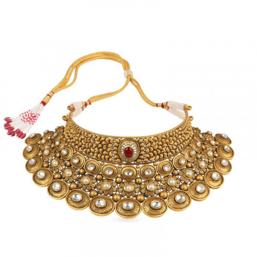 Gupta Dynasty Ethnix Gold Choker Necklace NEANBVA001