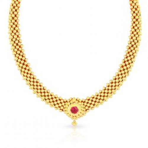 Malabar 22 KT Gold Studded  Necklace NNKTH026