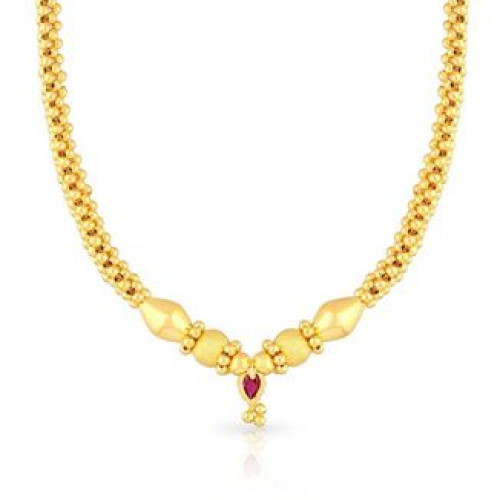 Malabar 22 KT Gold Studded  Necklace NNKTH032