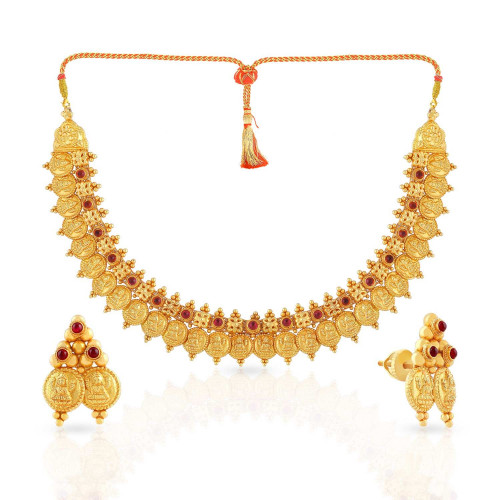Divine 22 KT Gold Studded  Necklace Set NSMHAAAAABGJHG
