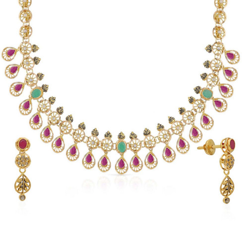 Era Uncut Diamond Necklace Set NSNKJUN49102
