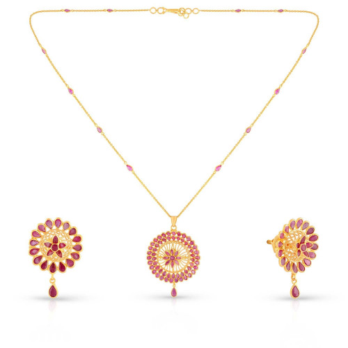 Precia Gemstone Gold Necklace Set NSSAGGM004