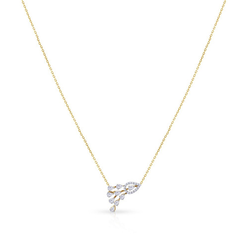 Mine Diamond Studded Semi Long Necklace PDALR10236