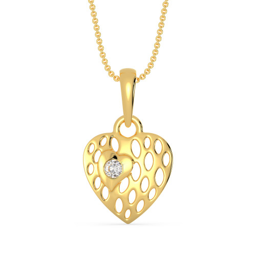 Malabar Gold Single stone Heart Pendant