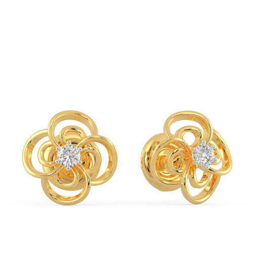 Mine Diamond Studded Studs Gold Earring PREEP0019CHTD