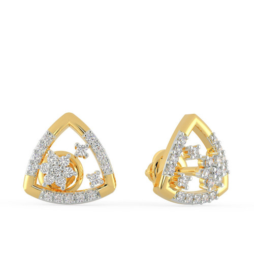 Mine Diamond Studded Studs Gold Earring PREEP6840MPD