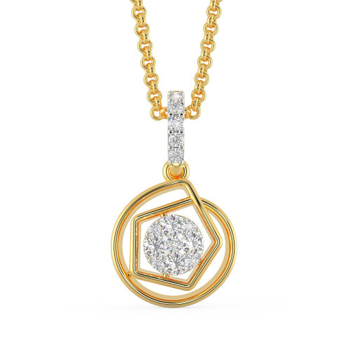 Mine Diamond Studded Casual Gold Pendant PRPP0055CHYD