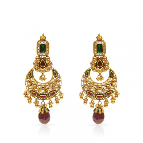 Bollywood Bride Gold Earring SANQBIS01441