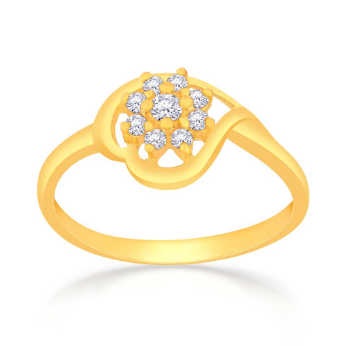Malabar 22 KT Gold Studded Casual Ring SKYFRDZ053