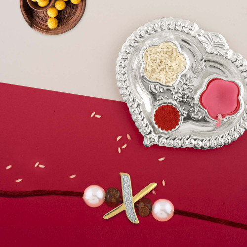 Malabar Gold Alphabet X Two-in-One Rakhi and Pendant