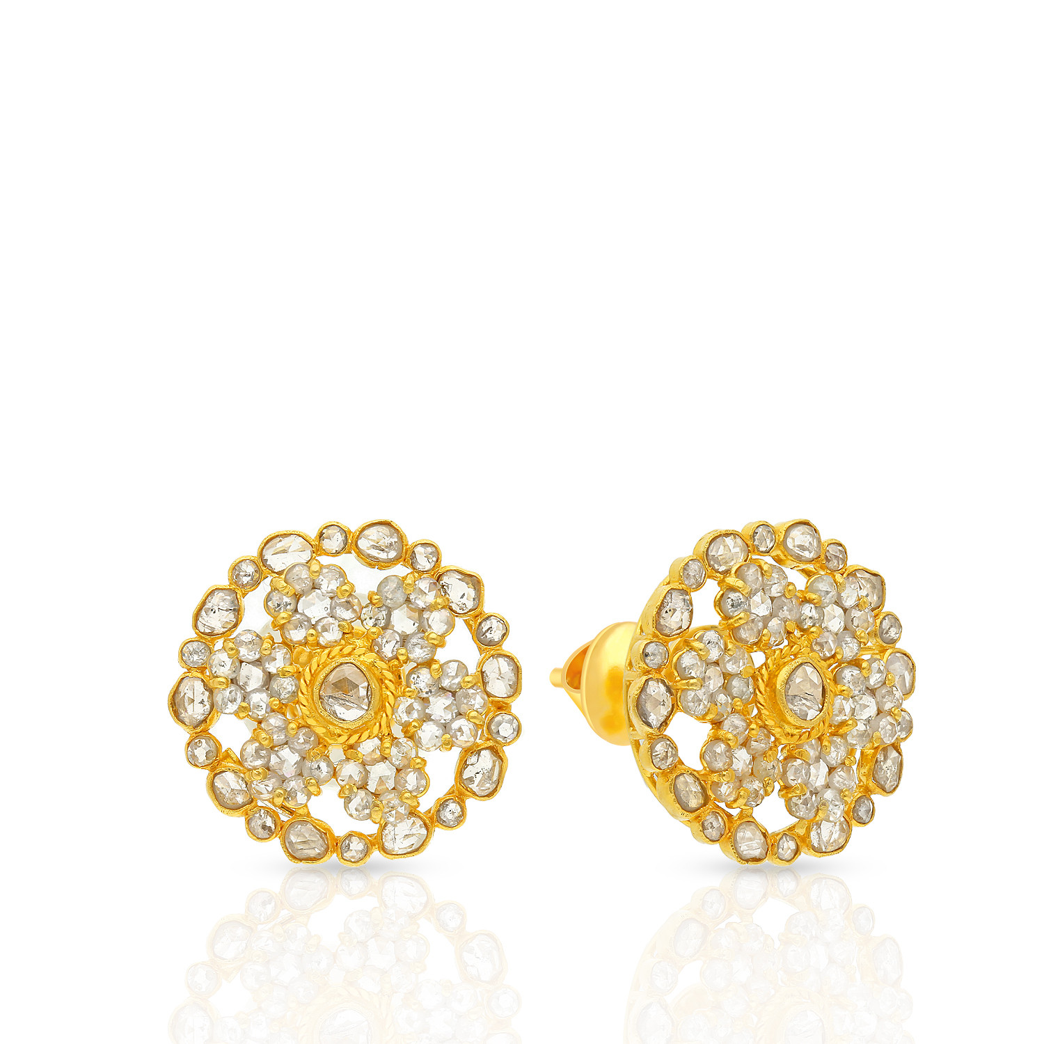 Uncut diamond earrings malabar shop gold