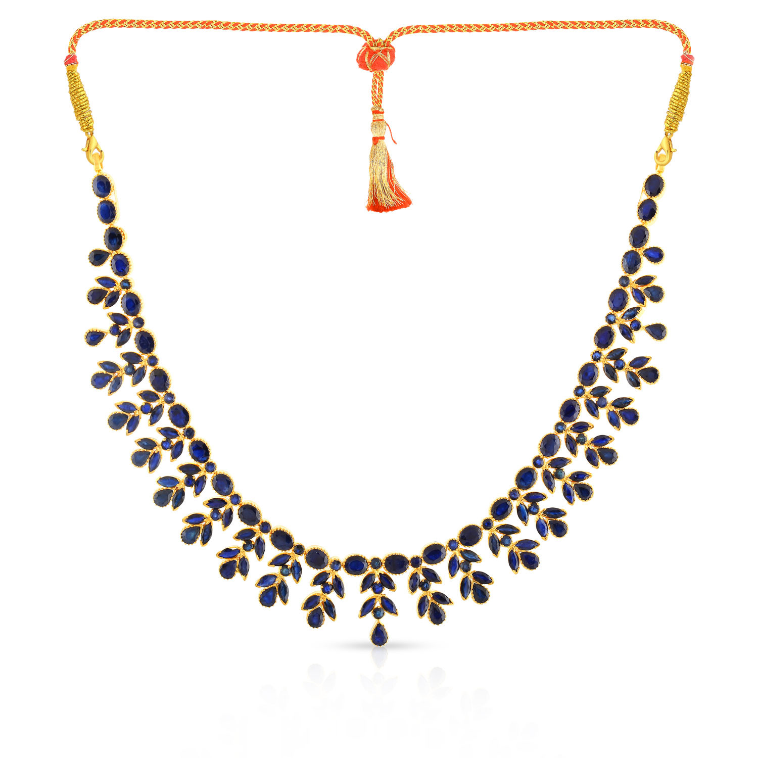 Blue sapphire necklace malabar outlet gold