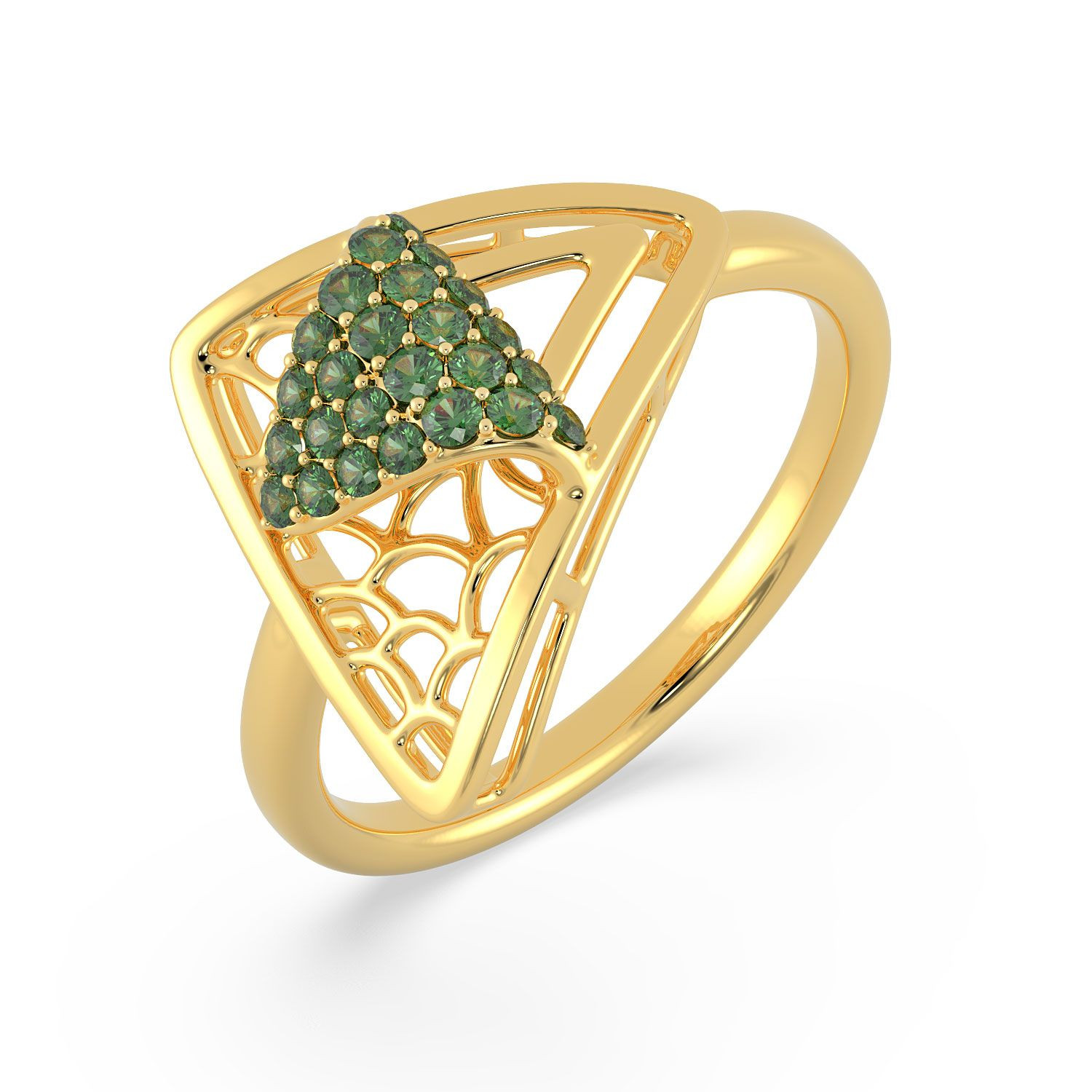 Breathtaking Emerald And Ruby Studded Gold Ring