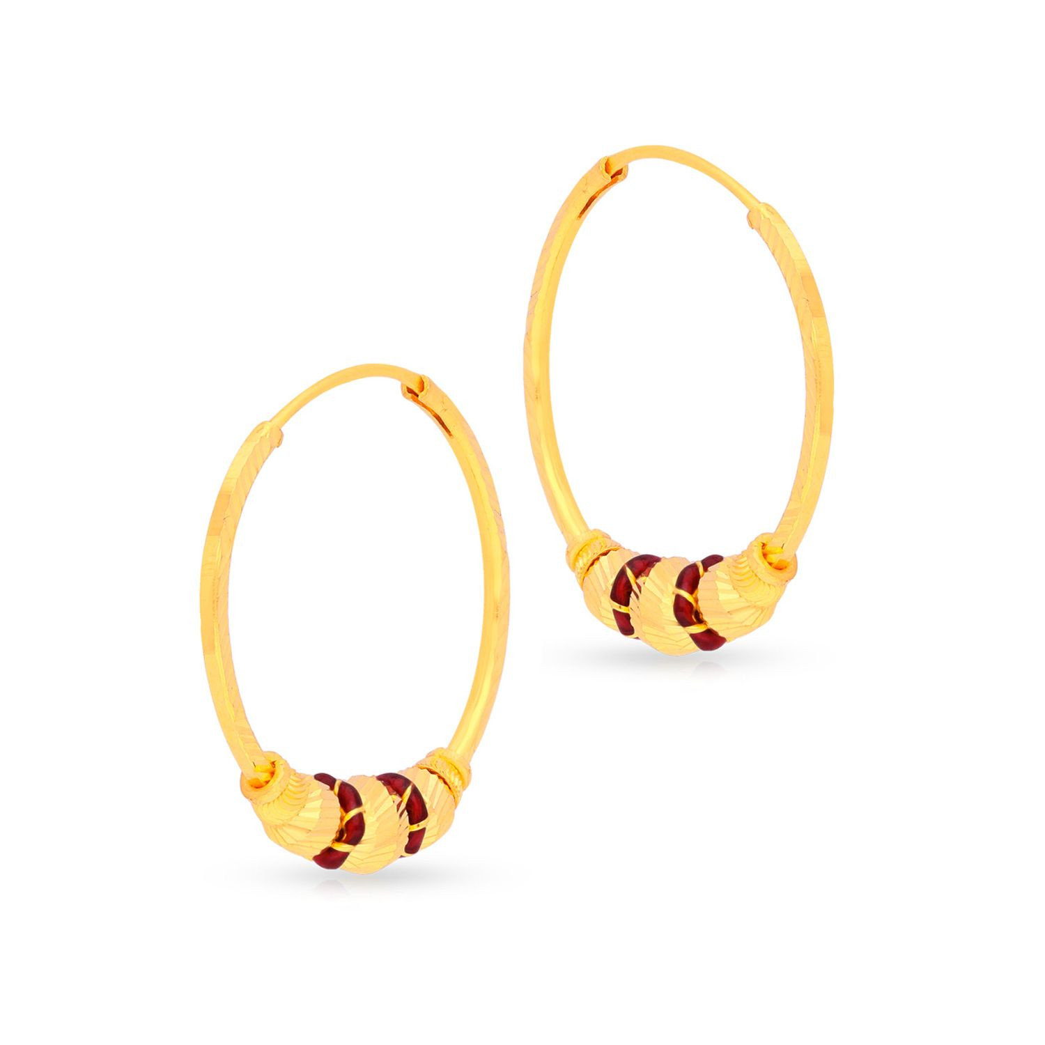 Buy Malabar Gold 22 KT Gold Bali Earring for Women Online