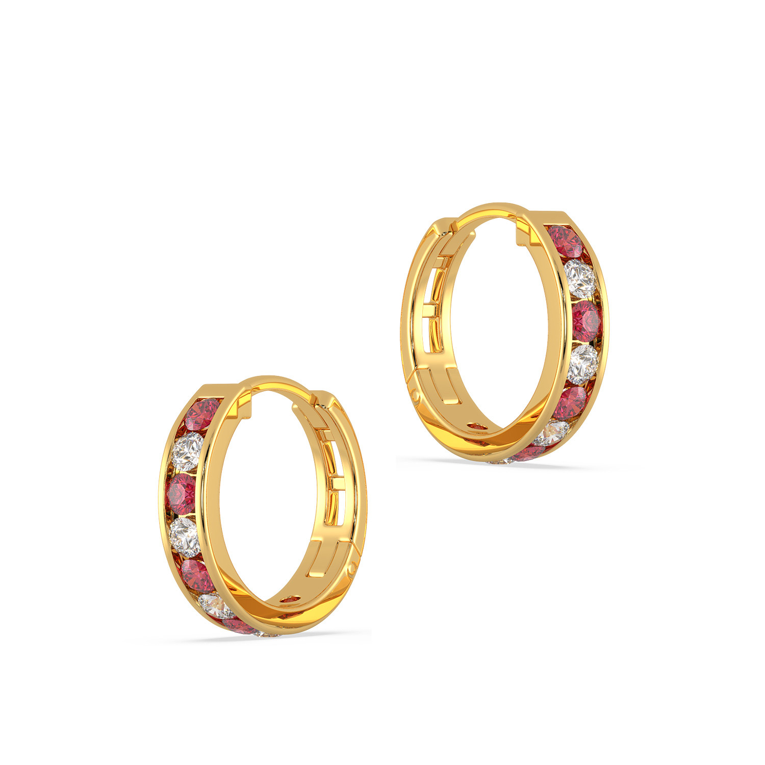 Yaalz Bali Ring Earring With Pearls In Maroon Color