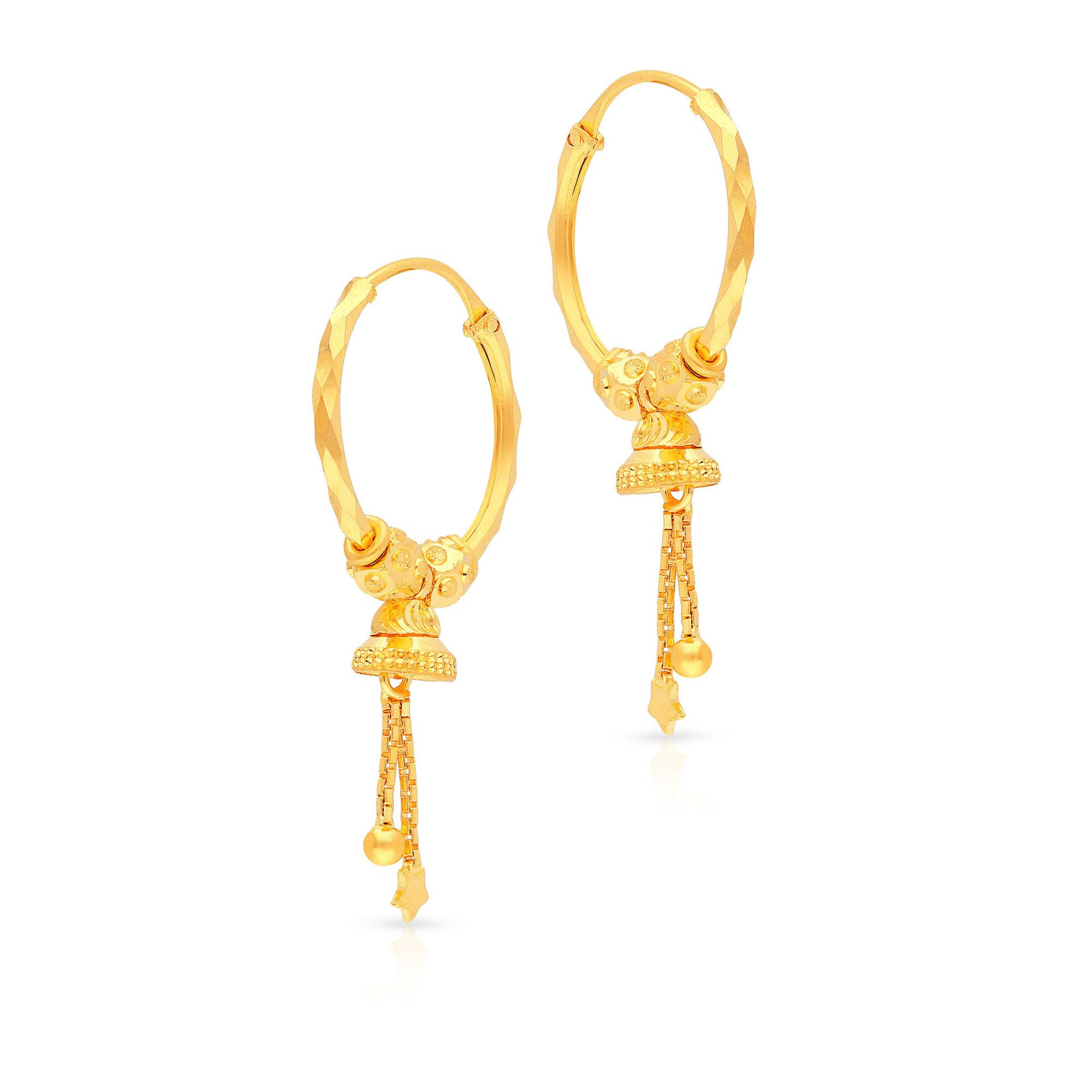 Buy Malabar Gold 22 KT Gold Bali Drop Earring for Women Online
