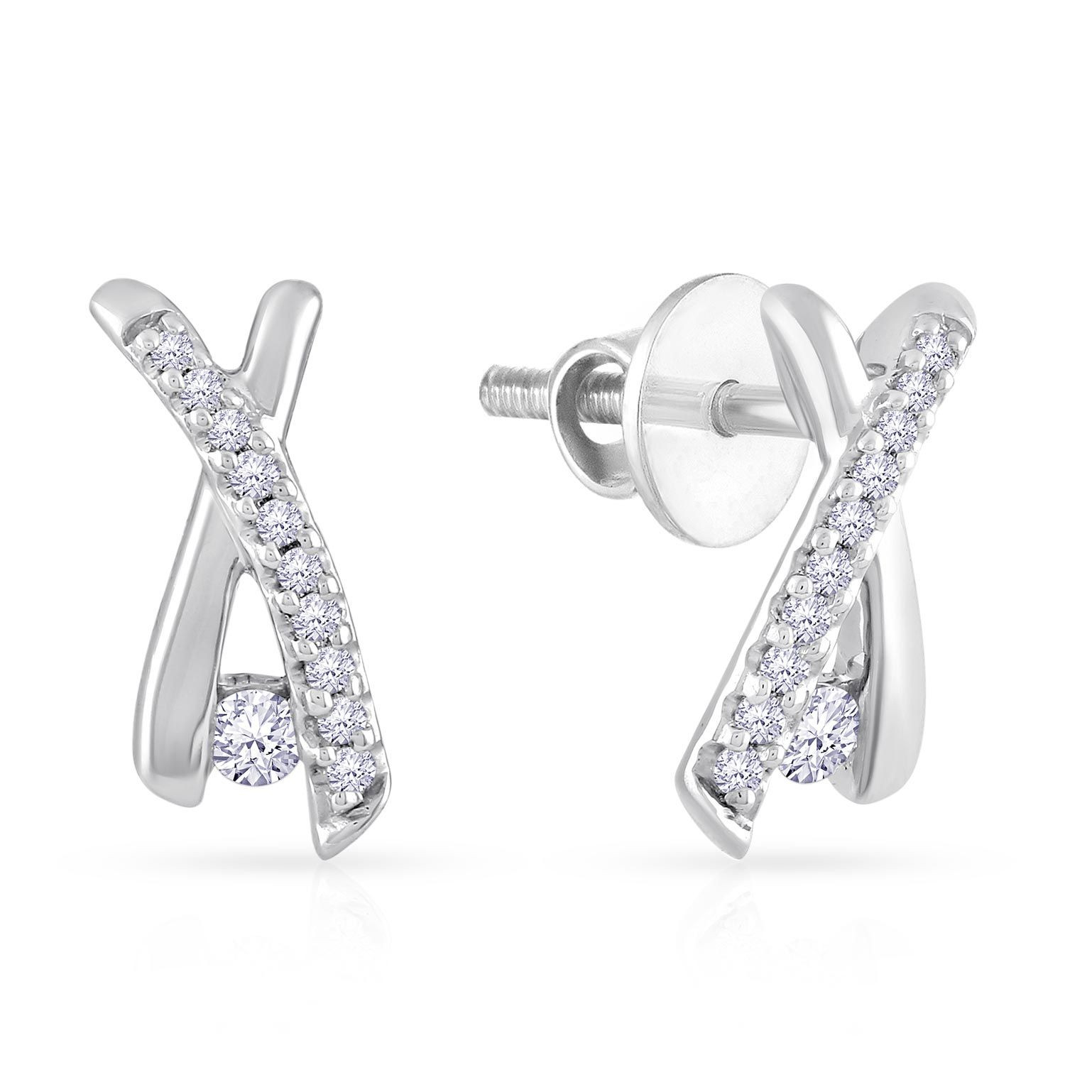 Senco Gold 950 Platinum and Diamond Stud Earrings for Women  Amazonin  Fashion
