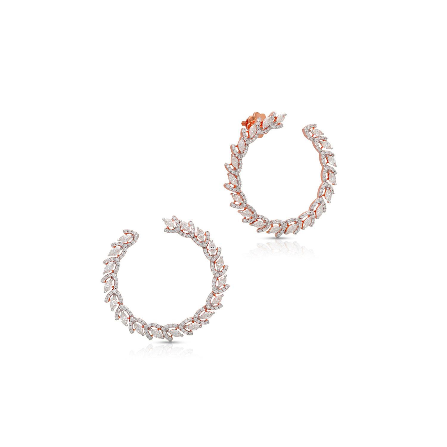 Elsa Peretti Diamond Hoop earrings in 18k gold with diamonds medium   Tiffany  Co