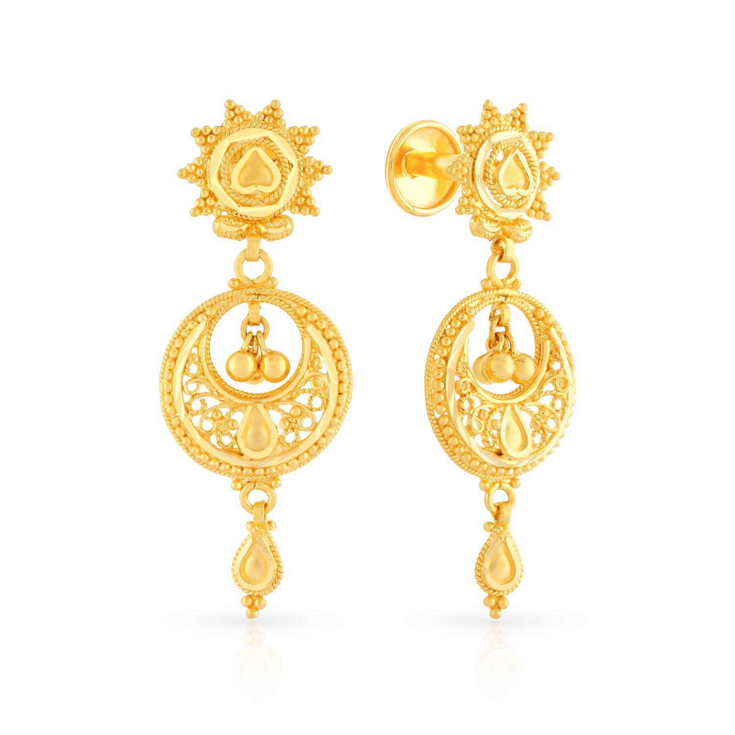 malabar gold hanging earrings