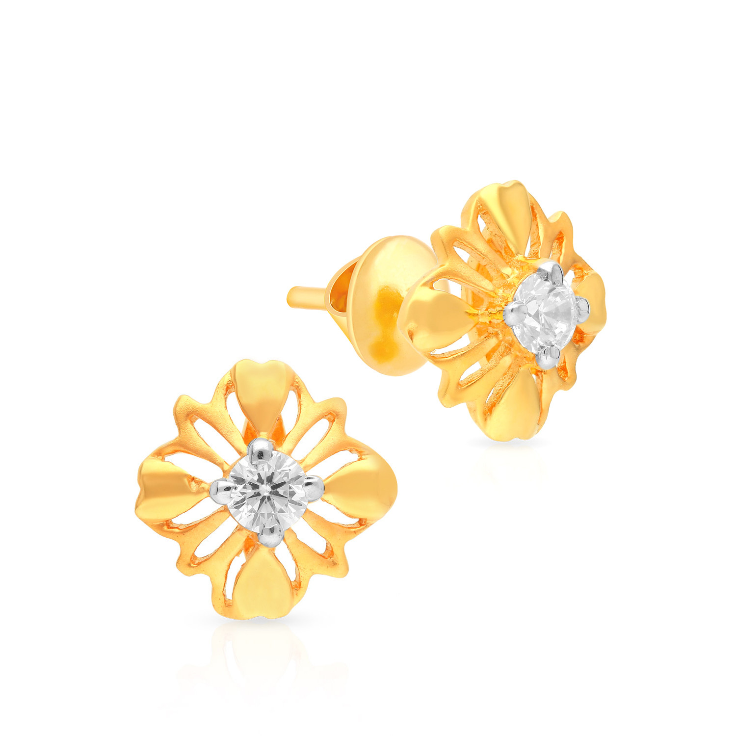 Malabar gold hot sale diamond ear studs
