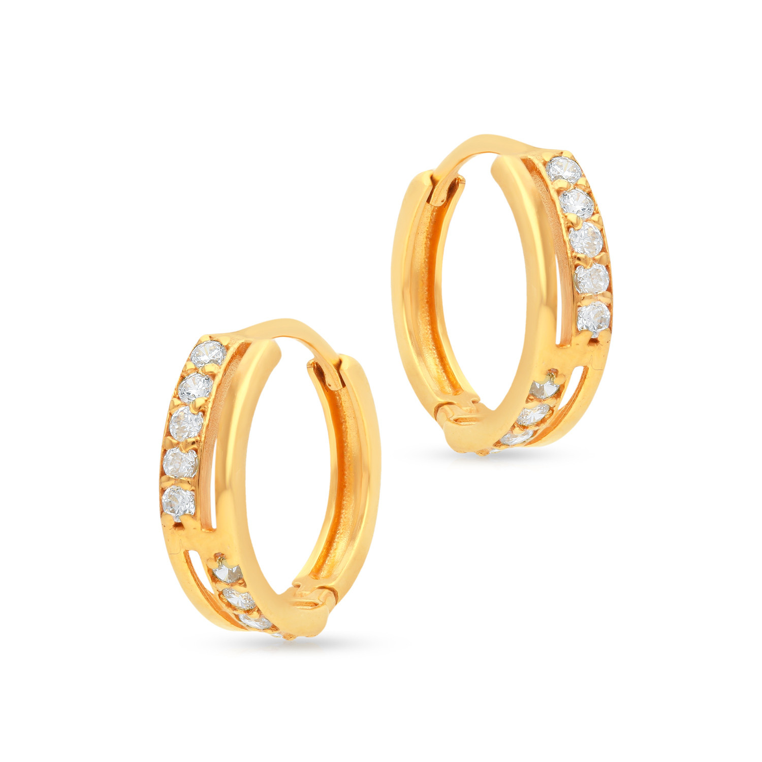 Unique Rose Gold and Diamond Hoop Earrings
