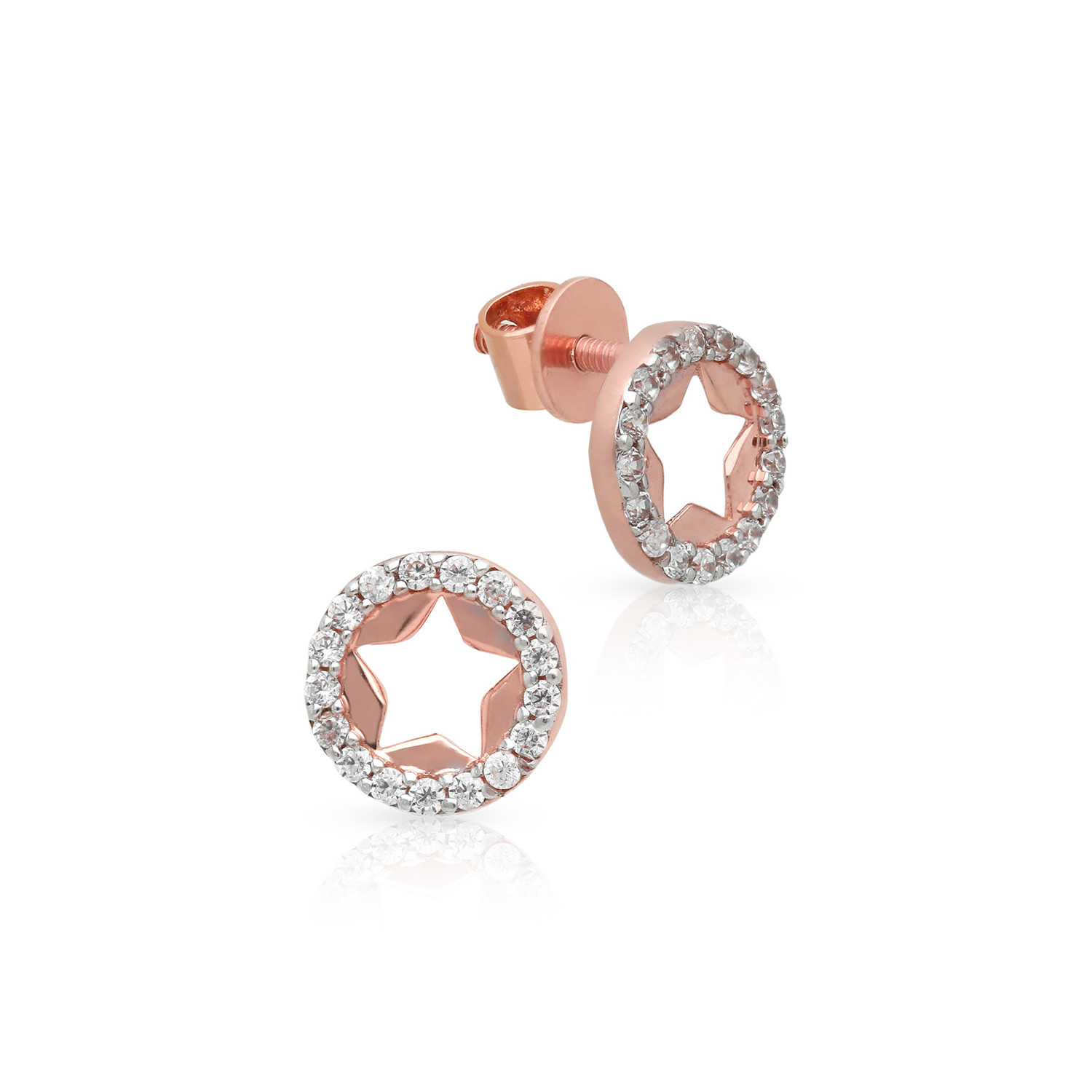 Rose gold earrings malabar gold on sale