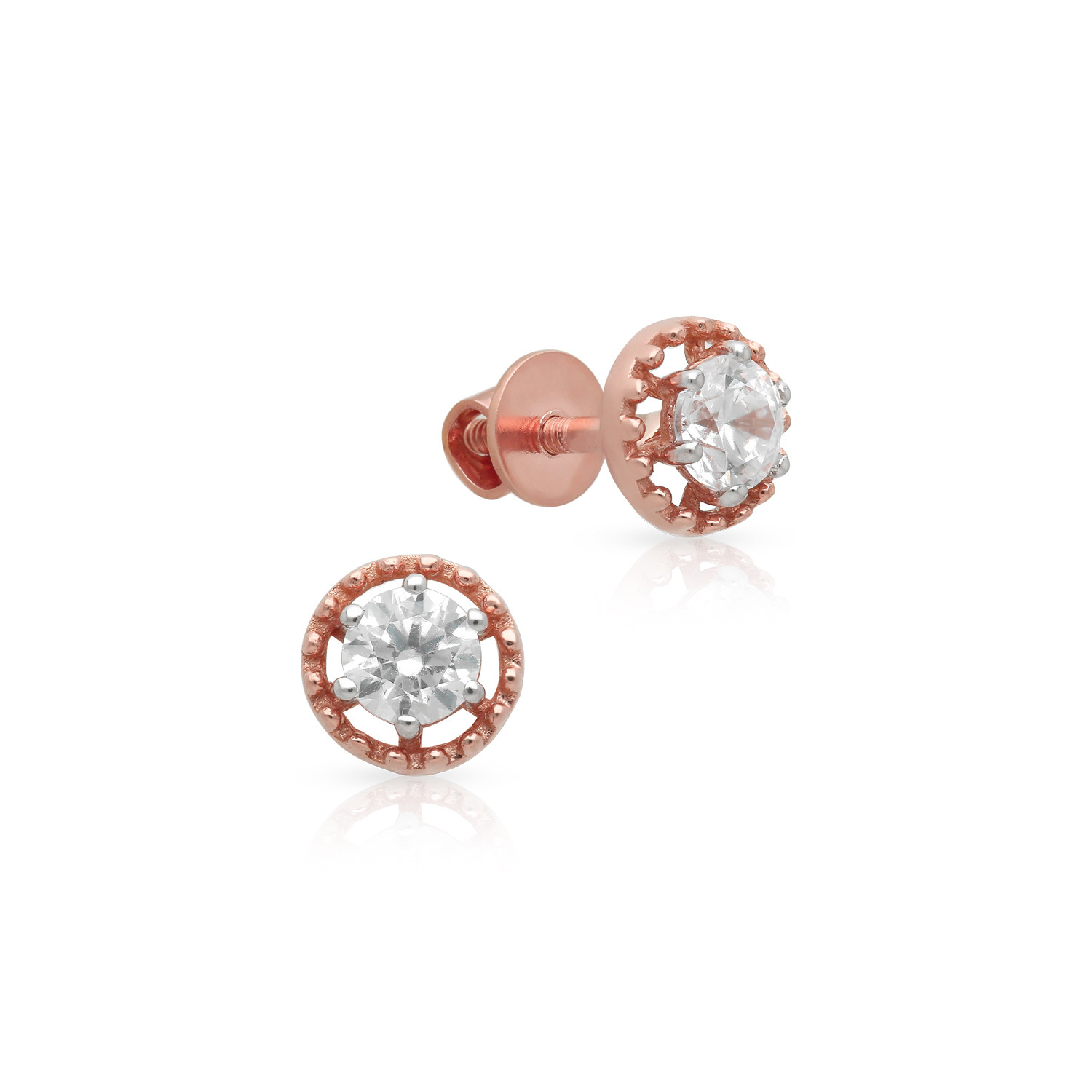 Buy Malabar Gold 18 KT Rose Gold Studs Earring for Women Online