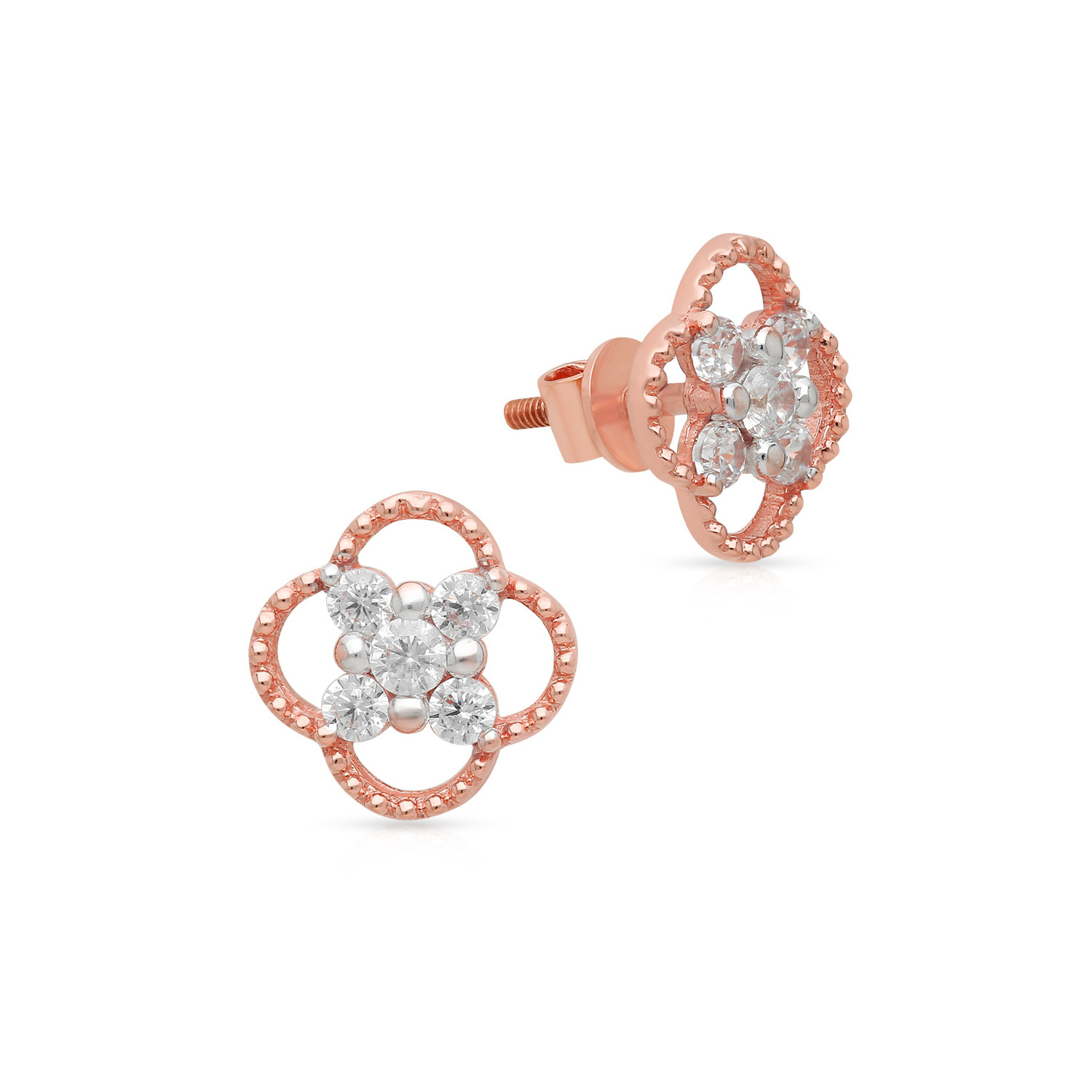Buy Malabar Gold 18 KT Rose Gold Studs Earring for Women Online