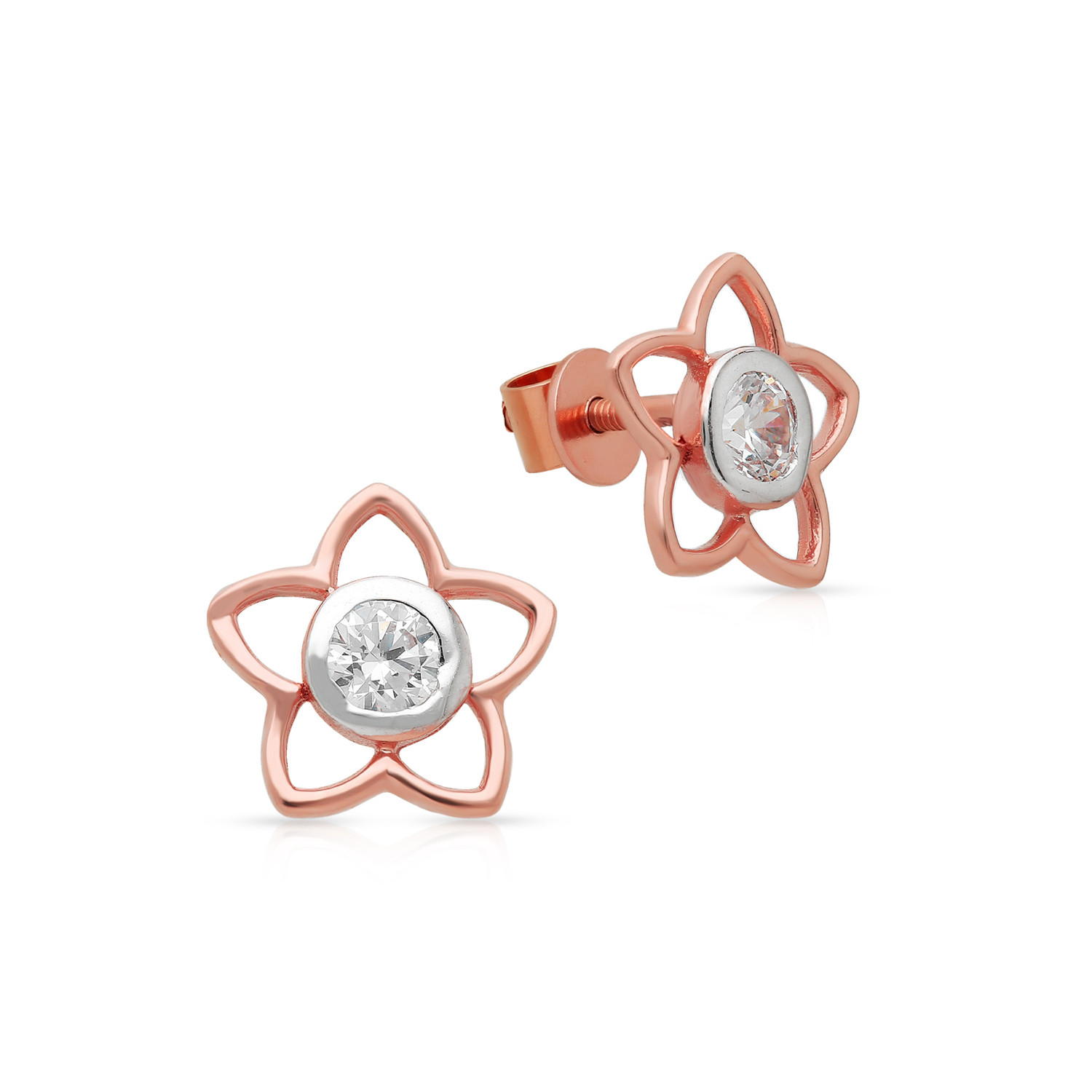 Buy Malabar Gold 18 KT Rose Gold Studs Earring for Women Online