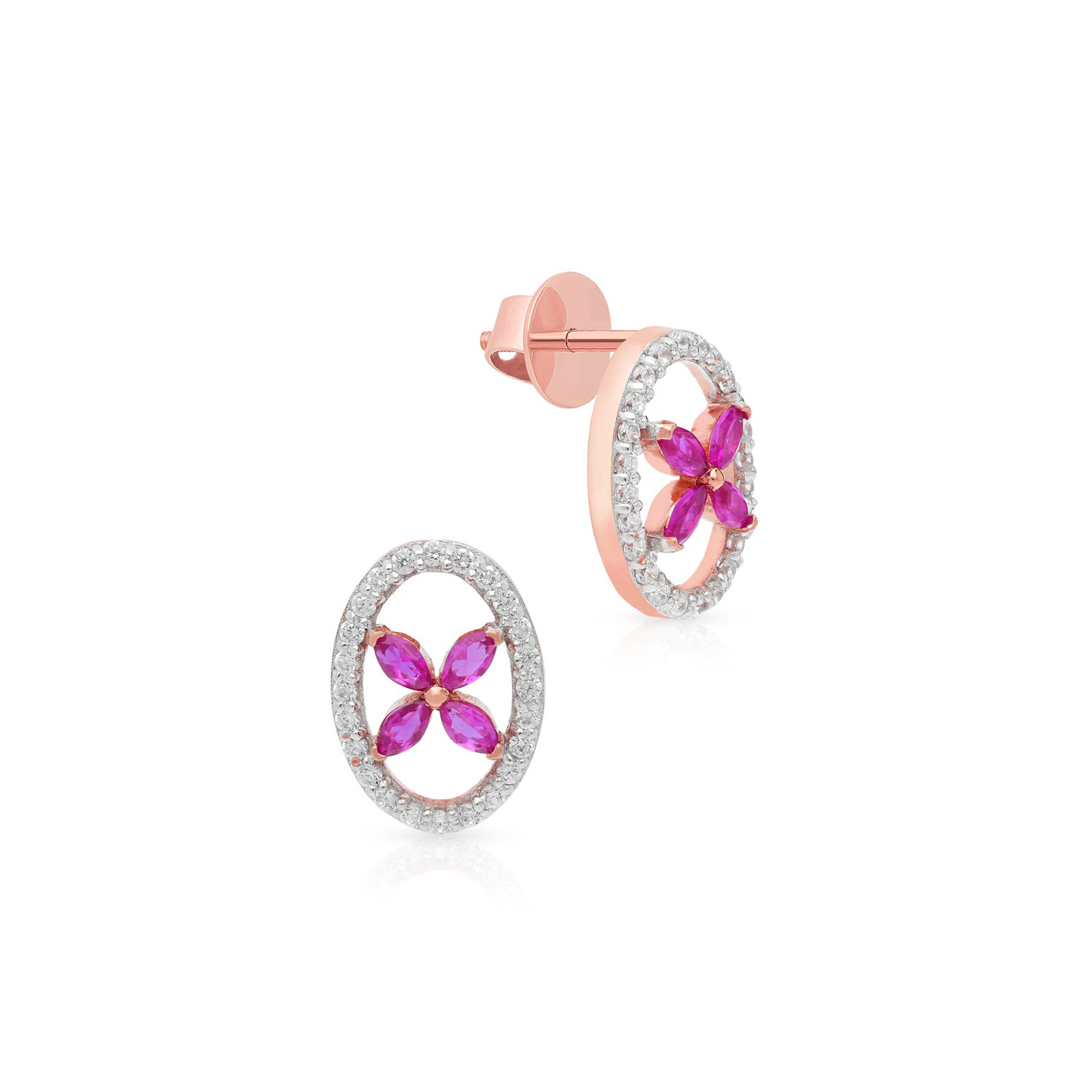 Rose gold online earrings malabar gold