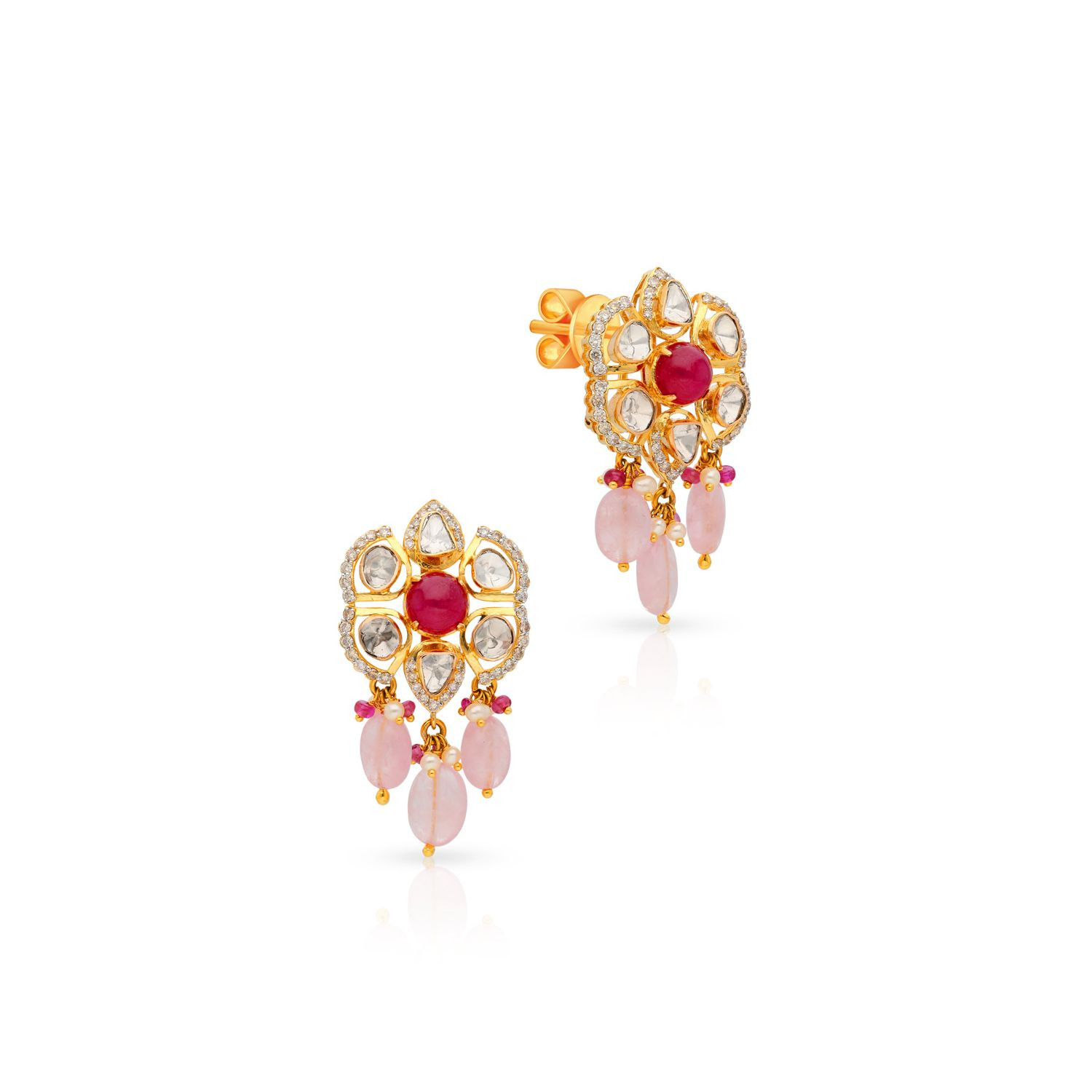 Uncut diamond cheap earrings malabar gold