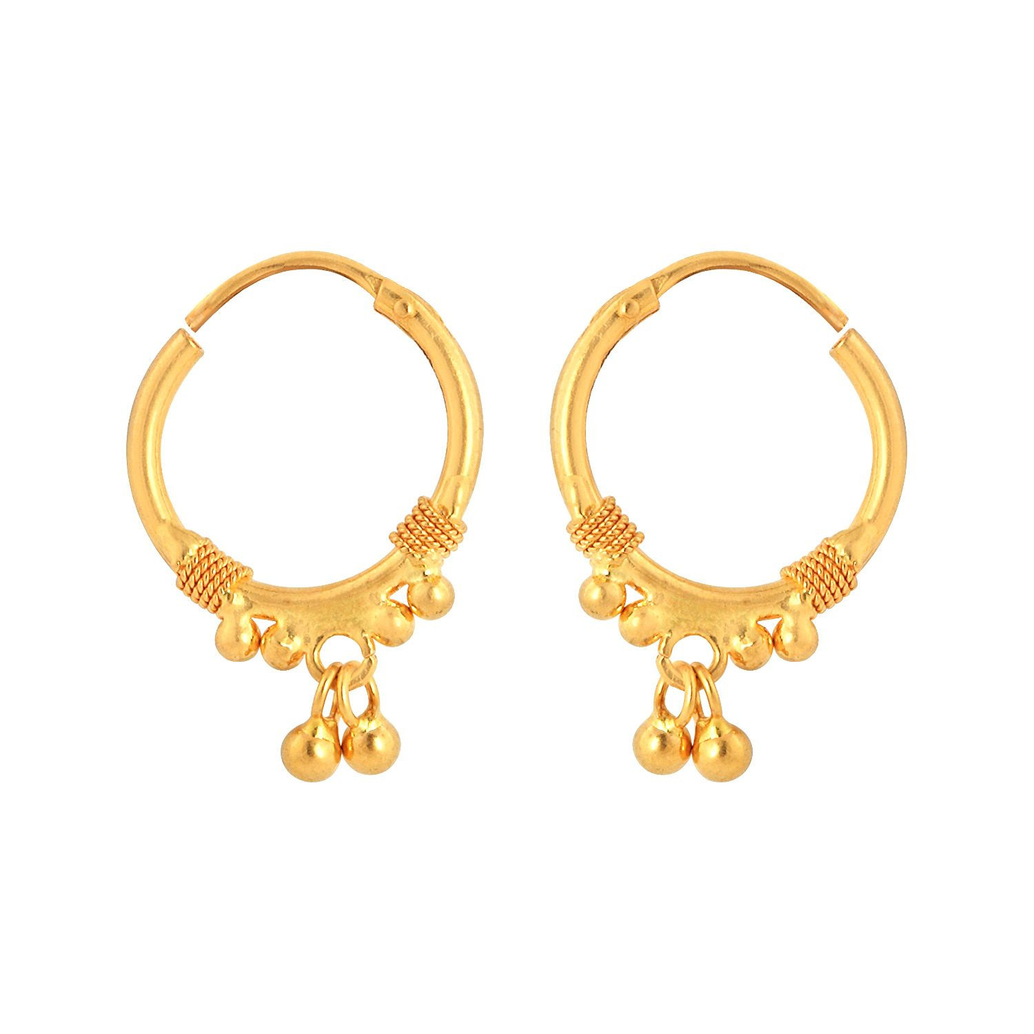 Malabar Gold and Diamonds 22 KT 916 purity Yellow Gold Malabar Gold  Earring EGDSNO020Y for Kids For womens  Amazonin Fashion