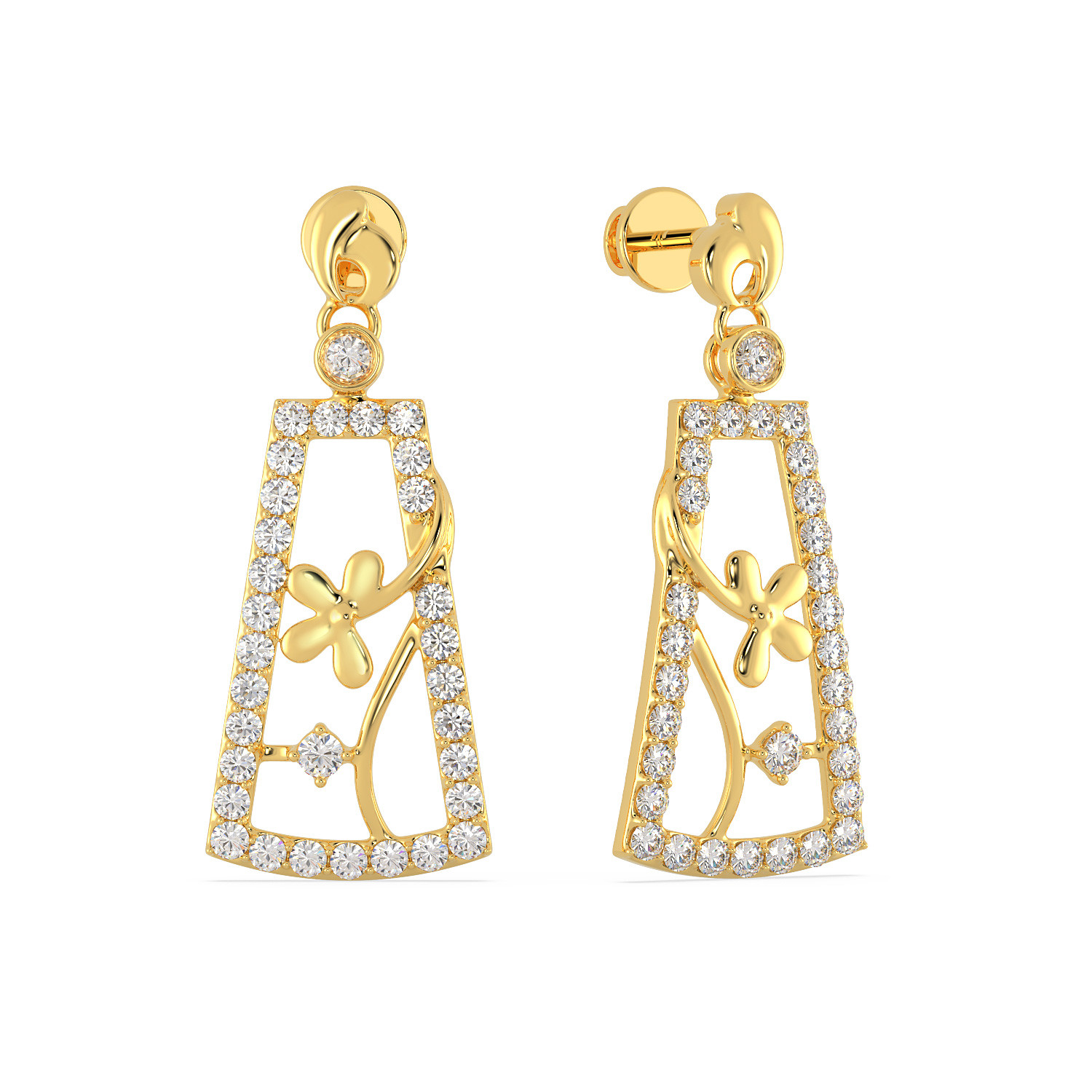 Malabar 22 KT Gold Studded Jhumki Earring MHAAAAAGTQIF  Gold jewelry  fashion Gold necklace designs Gold earrings