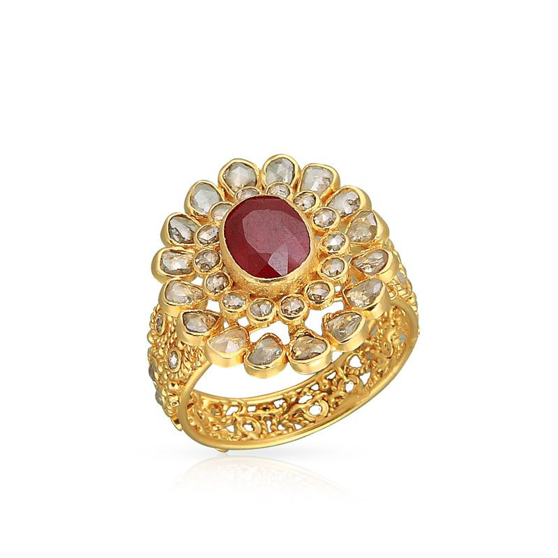 Rings Women Gold 24k | Brass Bridesmaid Jewelry | 24k Plated Gold Rings -  13 Flower 24k - Aliexpress