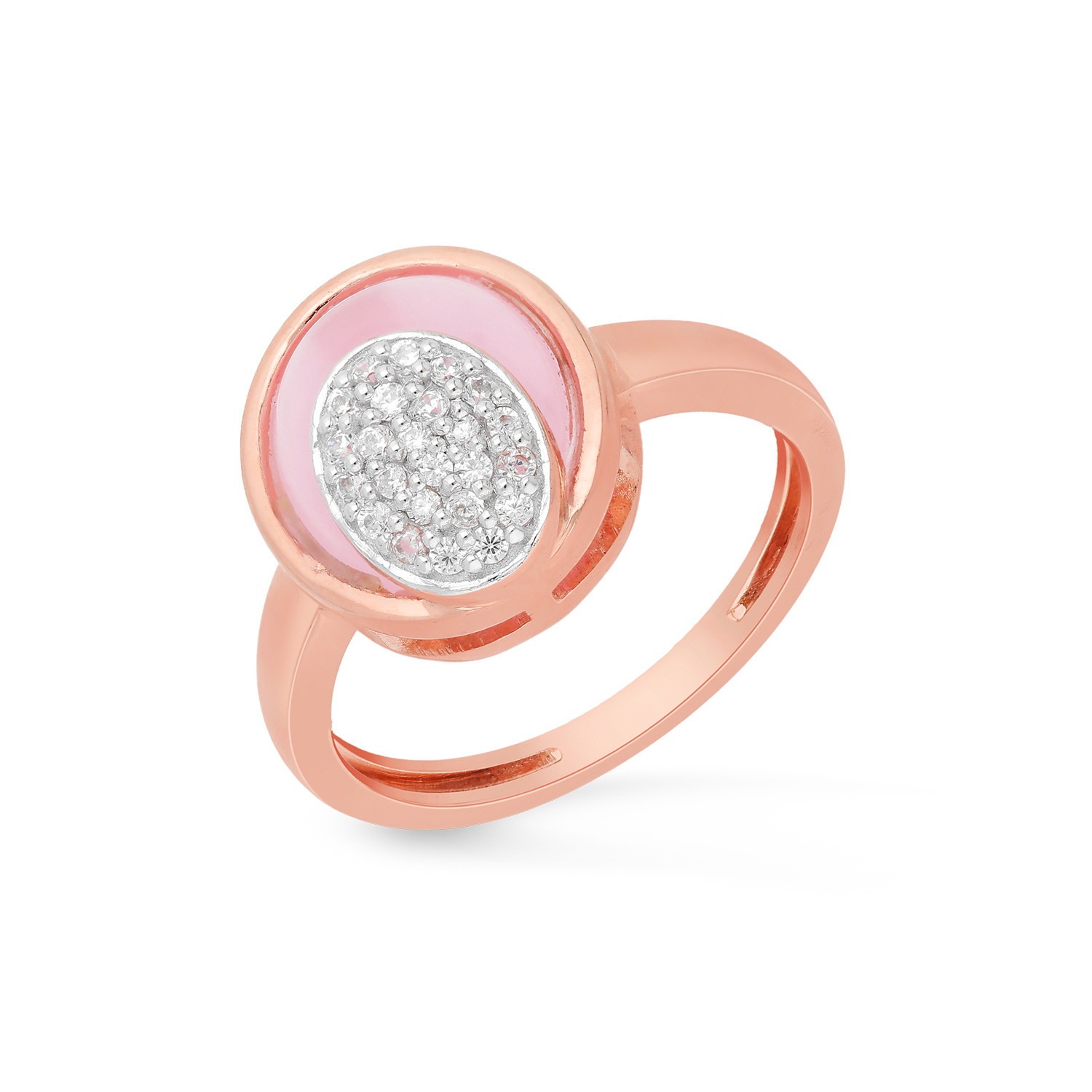 Carlton London Rose Gold Plated Cz Studded Floral Shape Finger Ring Fo –  Carlton London Online