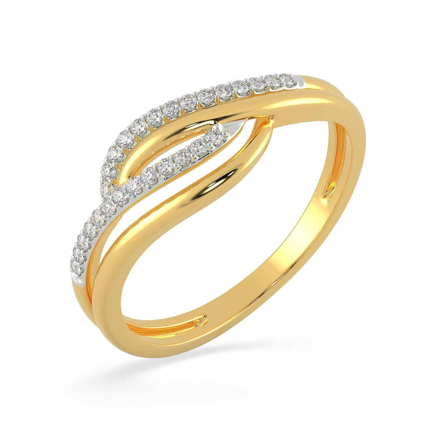 Diamond studded gold ring deals