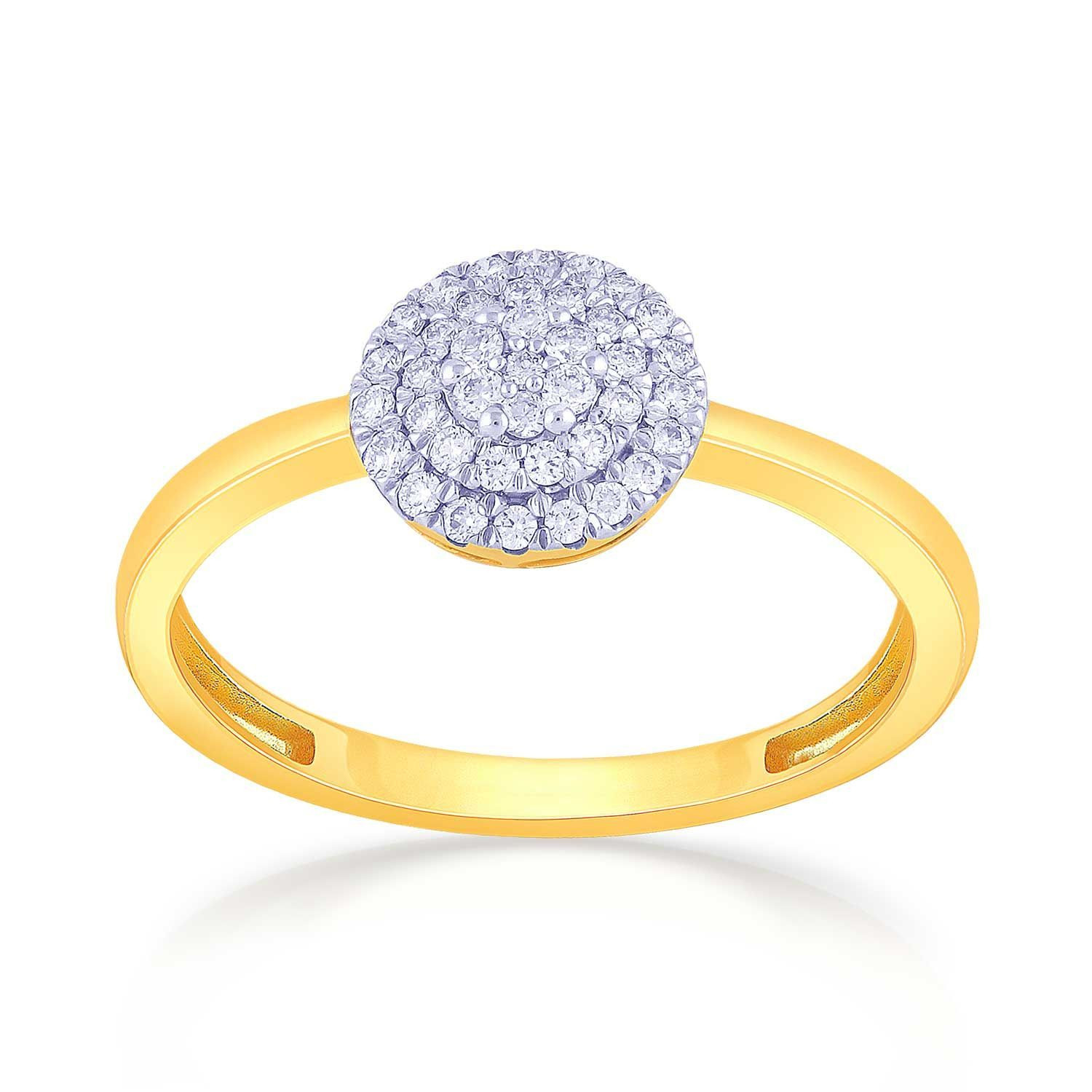 Casual two-tone gold multi-band diamond ring