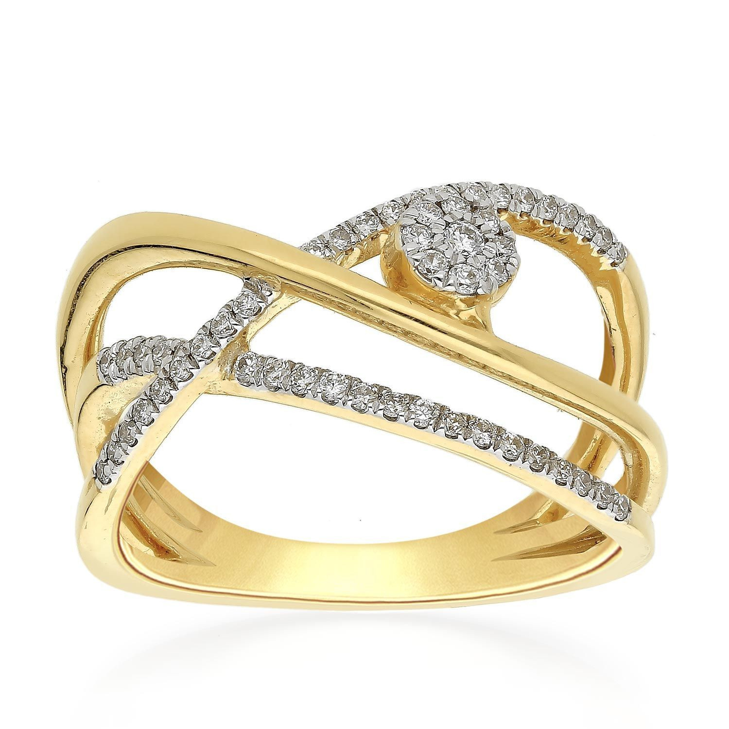 Wide Diamond Band Ring