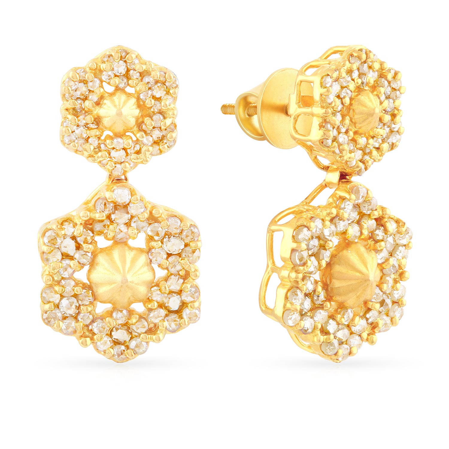 Uncut diamond earrings malabar shop gold