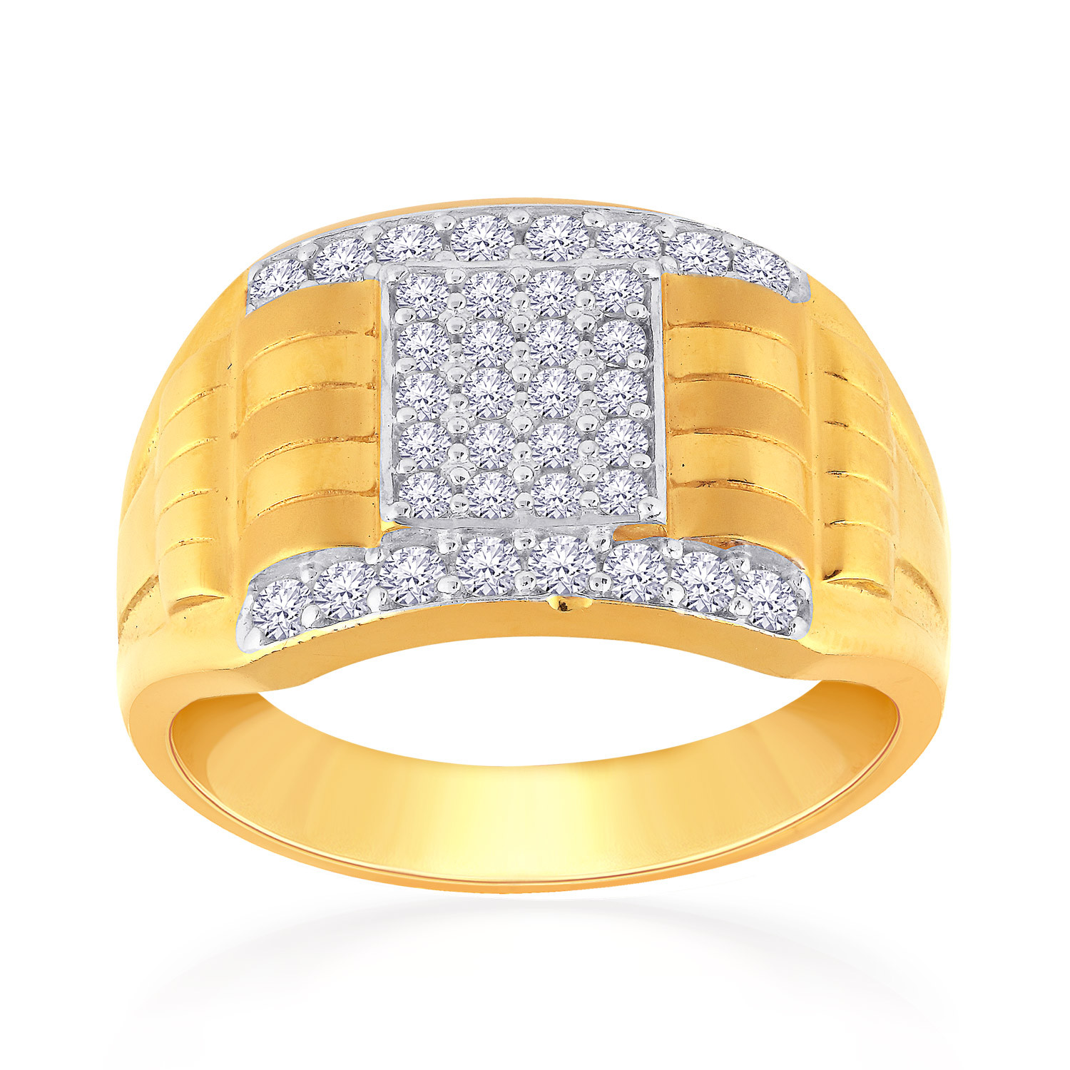 Buy Yellow Gold & Green Rings for Men by Malabar Gold & Diamonds Online |  Ajio.com