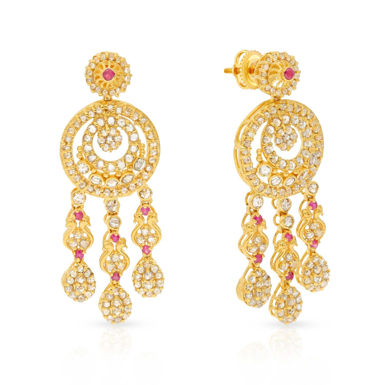 Uncut diamond earrings malabar on sale gold