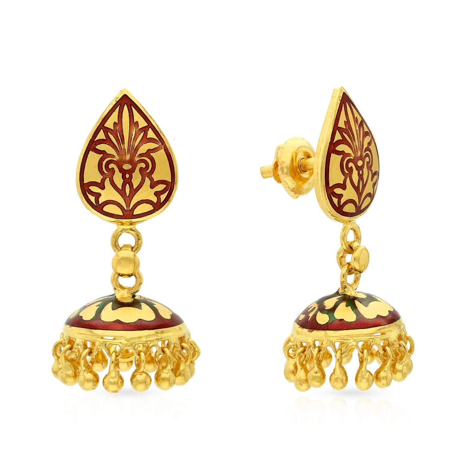 Gold jhumkas store malabar